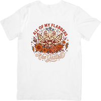 Thumbnail for Flabbergasted Skull T-Shirt | Vintage Floral Dark Humor Graphic Tee | Sarcasm Gift