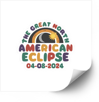 Thumbnail for Great North American Eclipse 2024 Sticker | Retro Colorful Commemorative Vinyl Decal
