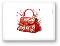 Thumbnail for Cherry Blossom Red Handbag Wall Art | Elegant Floral Purse Print | Fashion Lover Gift