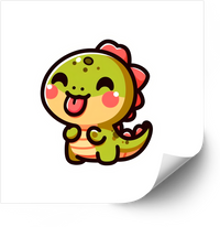 Thumbnail for Hatchling Dinosaur Sticker | Kawaii Cartoon Dino Vinyl Decal | Playful Refined Gift