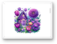 Thumbnail for Purple Cottage Floral Wall Art | Whimsical Tulip Garden Print | Fairytale Home Gift