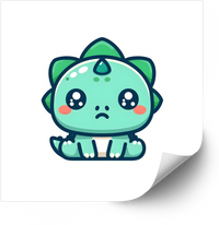 Thumbnail for Melancholy Dinosaur Sticker | Kawaii Sad Dino Vinyl Decal | Expressive Character Gift
