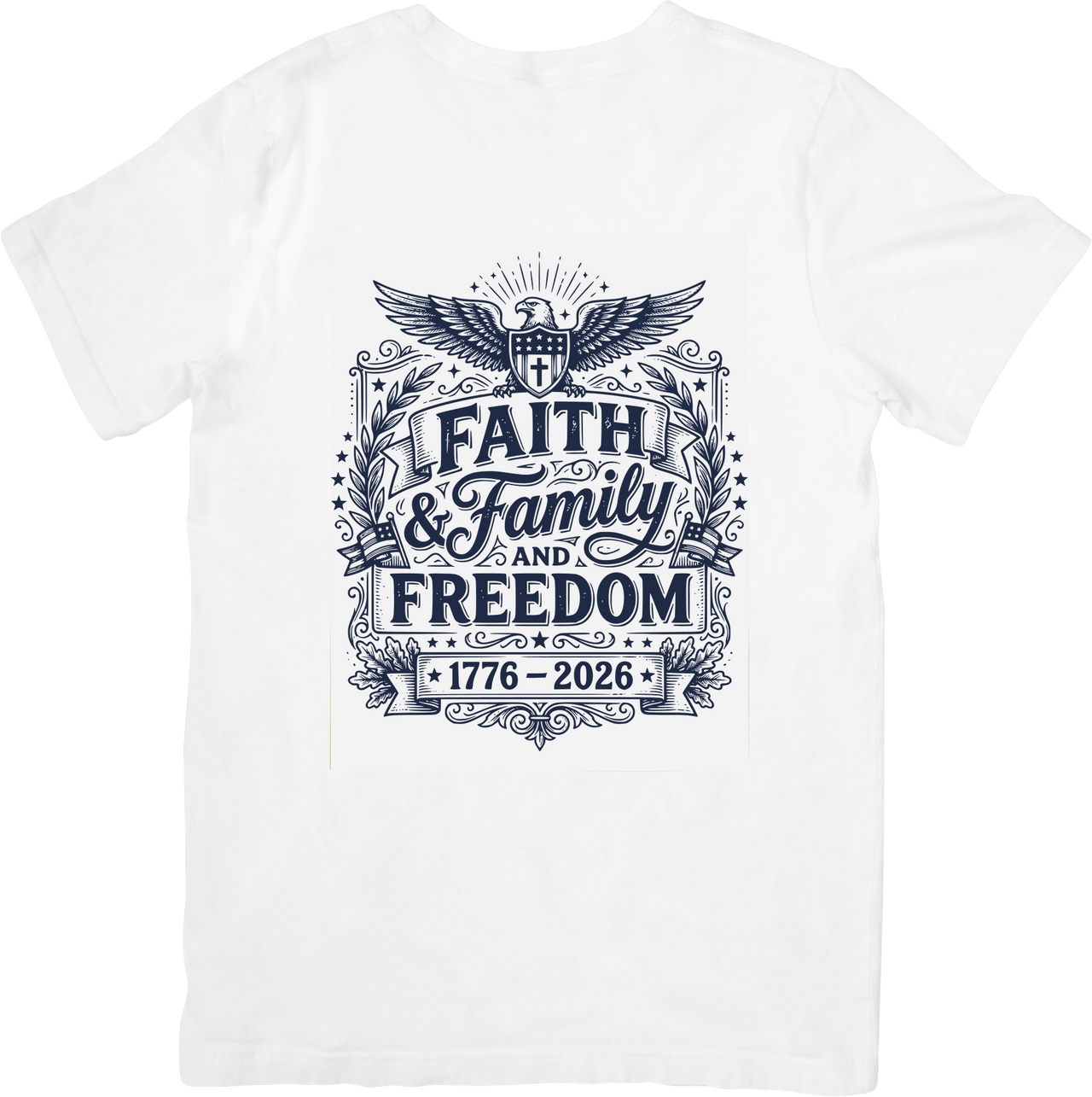 Faith Family Freedom Eagle T-Shirt | Patriotic Christian Vintage Graphic Tee | Americana Gift
