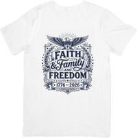 Thumbnail for Faith Family Freedom Eagle T-Shirt | Patriotic Christian Vintage Graphic Tee | Americana Gift