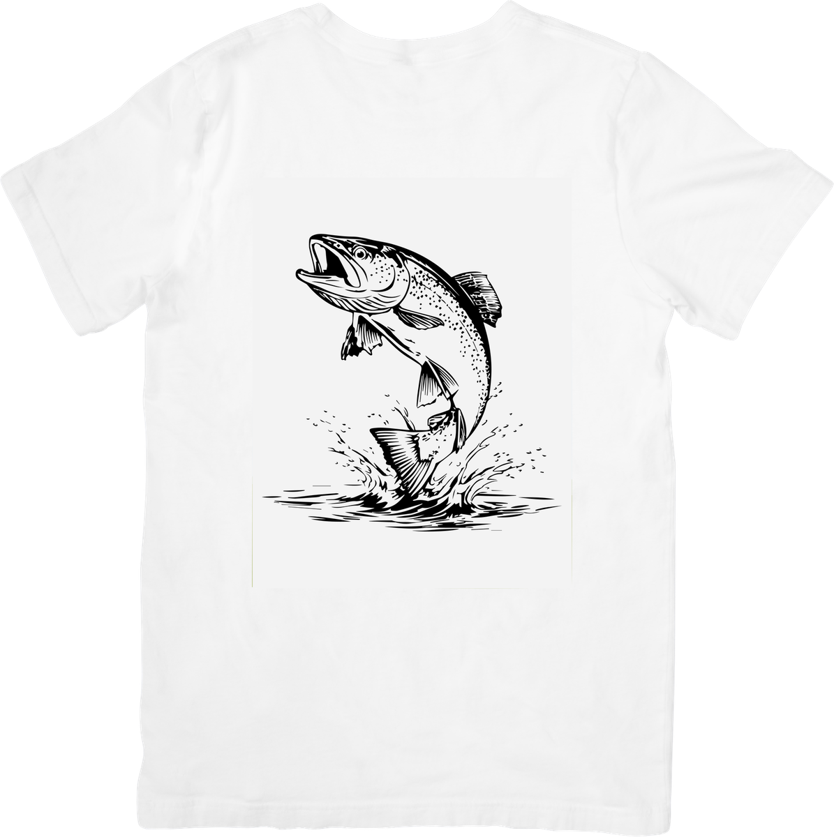 Leaping Bass Fishing T-Shirt | Sketched Game Fish Graphic Tee | Angler Fisherman Gift