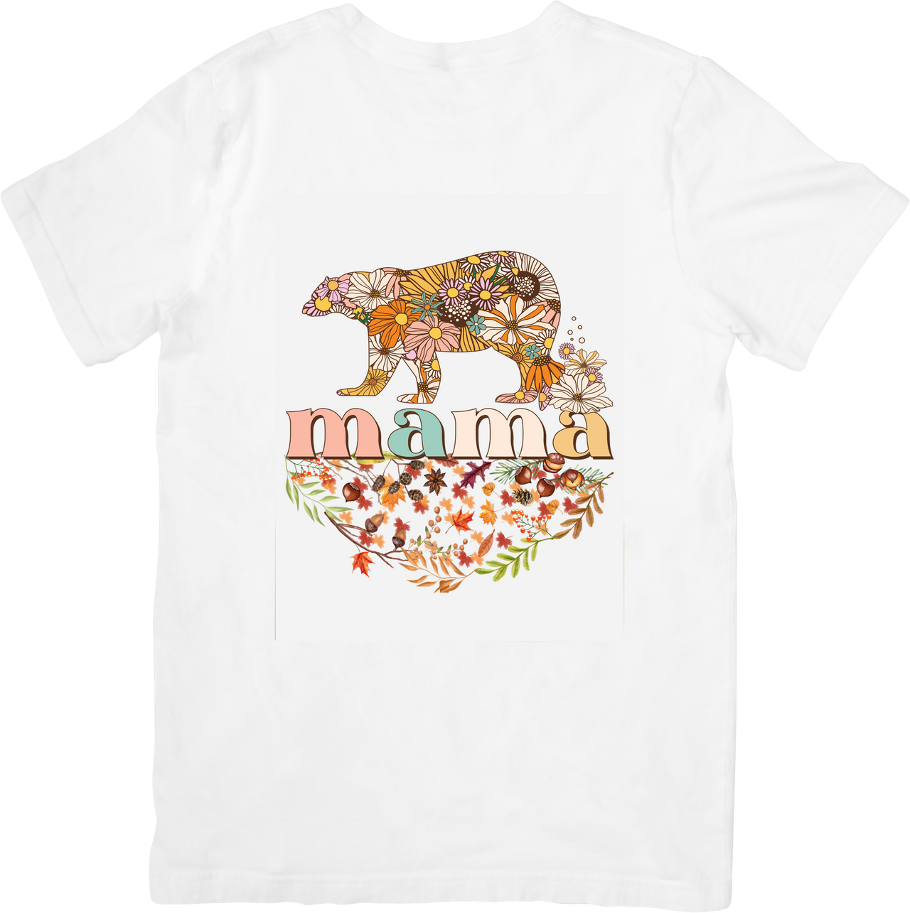 Mama Floral Bear Boho T-Shirt | Beautiful Wildflower Bear Graphic Tee | Mom Gift