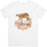 Thumbnail for Mama Floral Bear Boho T-Shirt | Beautiful Wildflower Bear Graphic Tee | Mom Gift