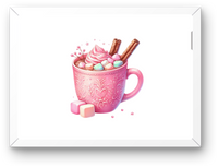 Thumbnail for Pink Hot Cocoa Mug Wall Art | Cozy Watercolor Marshmallow Print | Kitchen Winter Home Gift
