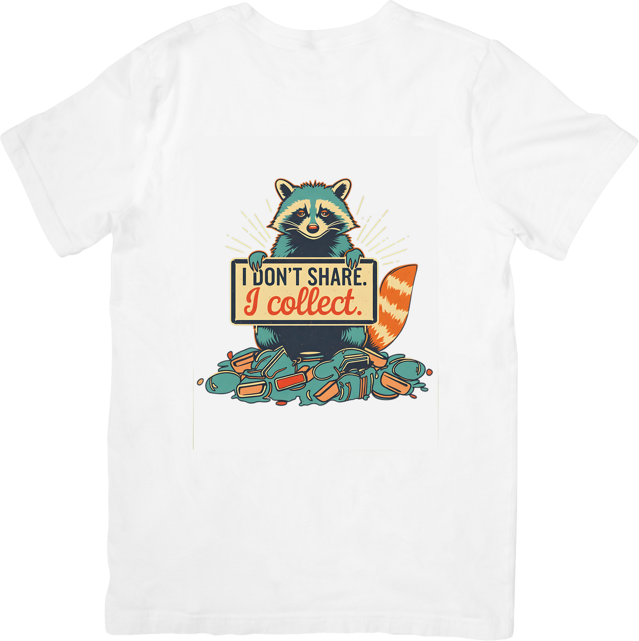 Collector Raccoon T-Shirt | Retro Vintage Animal Graphic Tee | Character Humor Gift