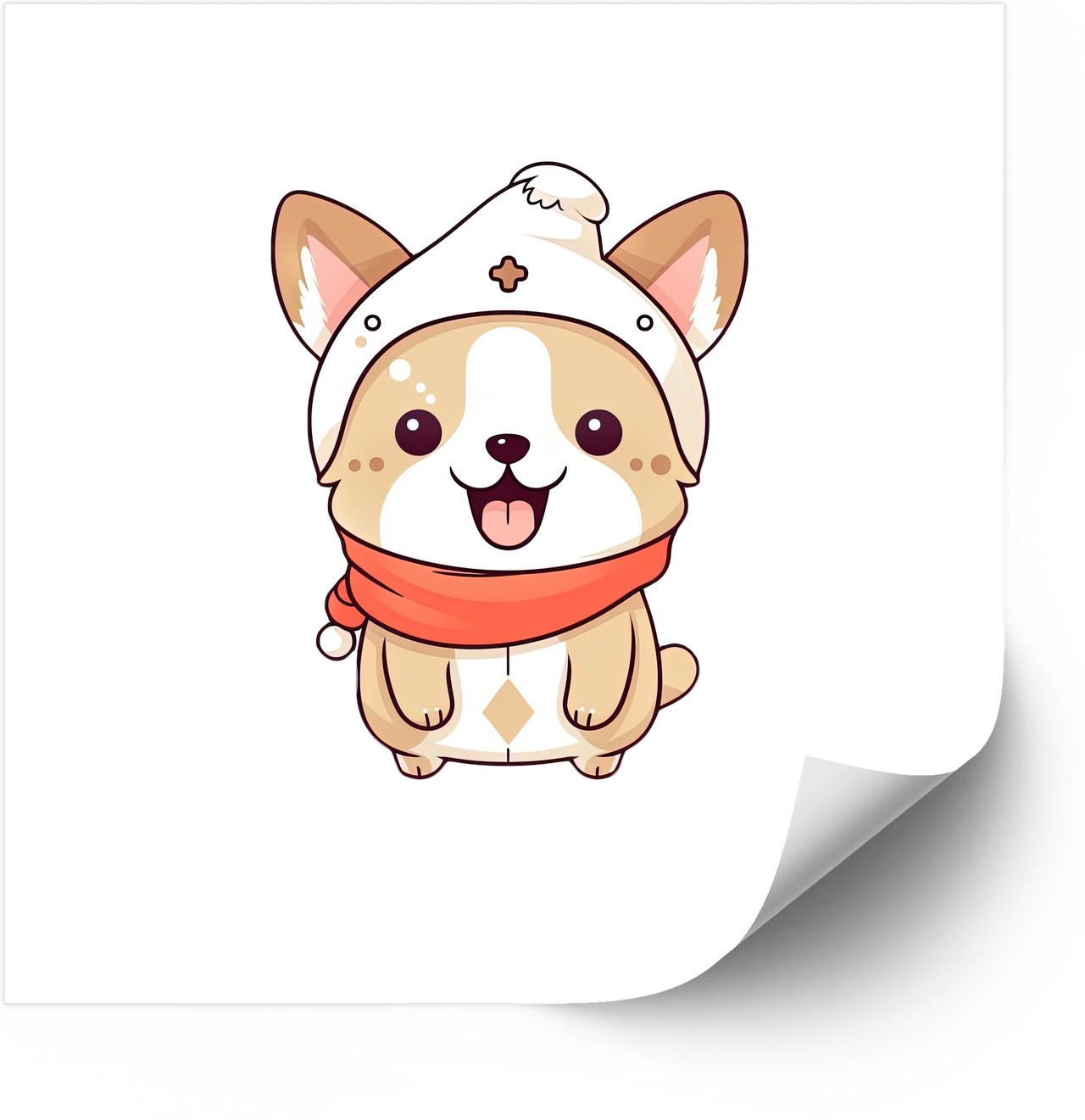 Corgi Santa Hat Sticker | Kawaii Christmas Holiday Dog Vinyl Decal | Festive Pet Gift
