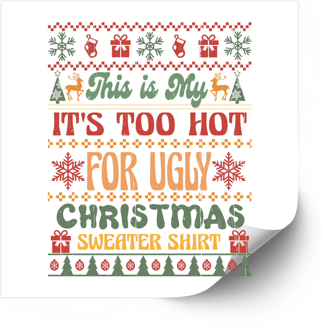 Holiday Heat Sticker | Witty Christmas Ugly Sweater Vinyl Decal | Festive Humor Gift