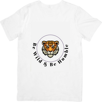 Thumbnail for Be Wild & Be Humble Tiger T-Shirt | Bold Animal Emblem Graphic Tee | Wild Spirit Gift