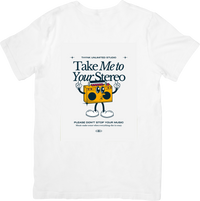 Thumbnail for Take Me To Your Stereo Retro Boombox T-Shirt | Vintage Music Graphic Tee | Hip-Hop Gift