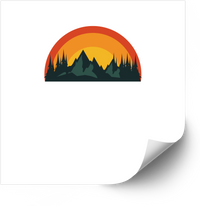 Thumbnail for Mountain Sunset Sticker | Retro Outdoor Nature Vinyl Decal | Wilderness Enthusiast Gift