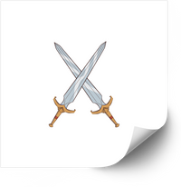 Thumbnail for Medieval Swords Sticker | Vintage Fantasy Warrior Vinyl Decal | Heritage Collector Gift