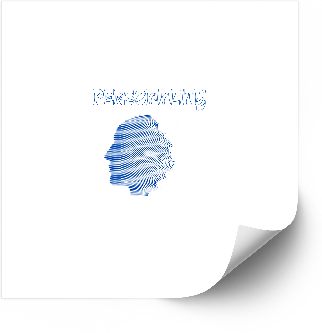 Personality Wireframe Head Sticker | Abstract Blue Minimalist Vinyl Decal