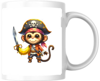 Thumbnail for Pirate Monkey Mug | Cute Cartoon Buccaneer Coffee Mug | Kids Adventure Gift