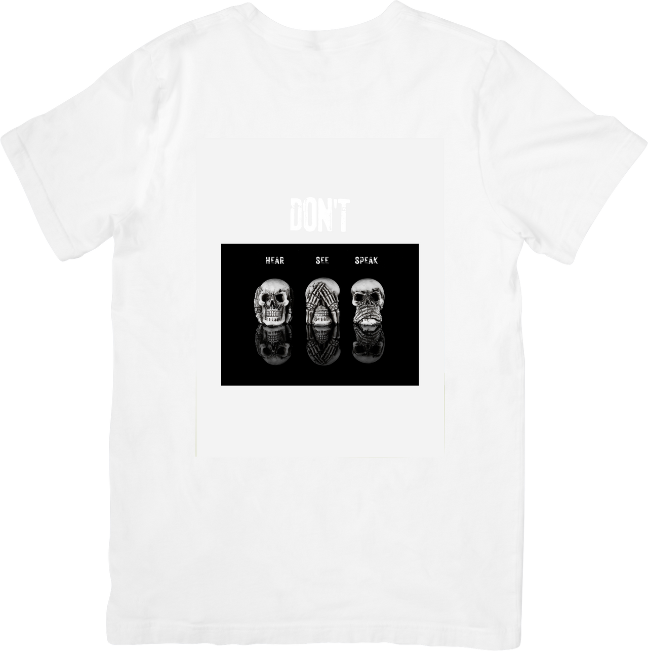 Don't Hear See Speak Three Skulls T-Shirt | Dark Aesthetic Streetwear Graphic Tee