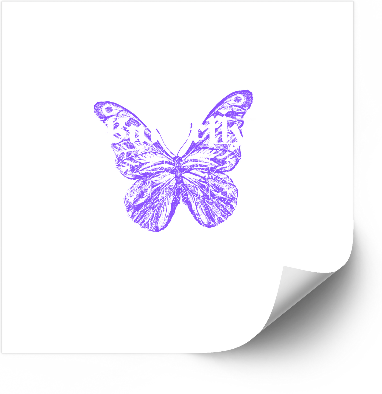 Purple Butterfly Grunge Sticker | Aesthetic Y2K Vinyl Decal