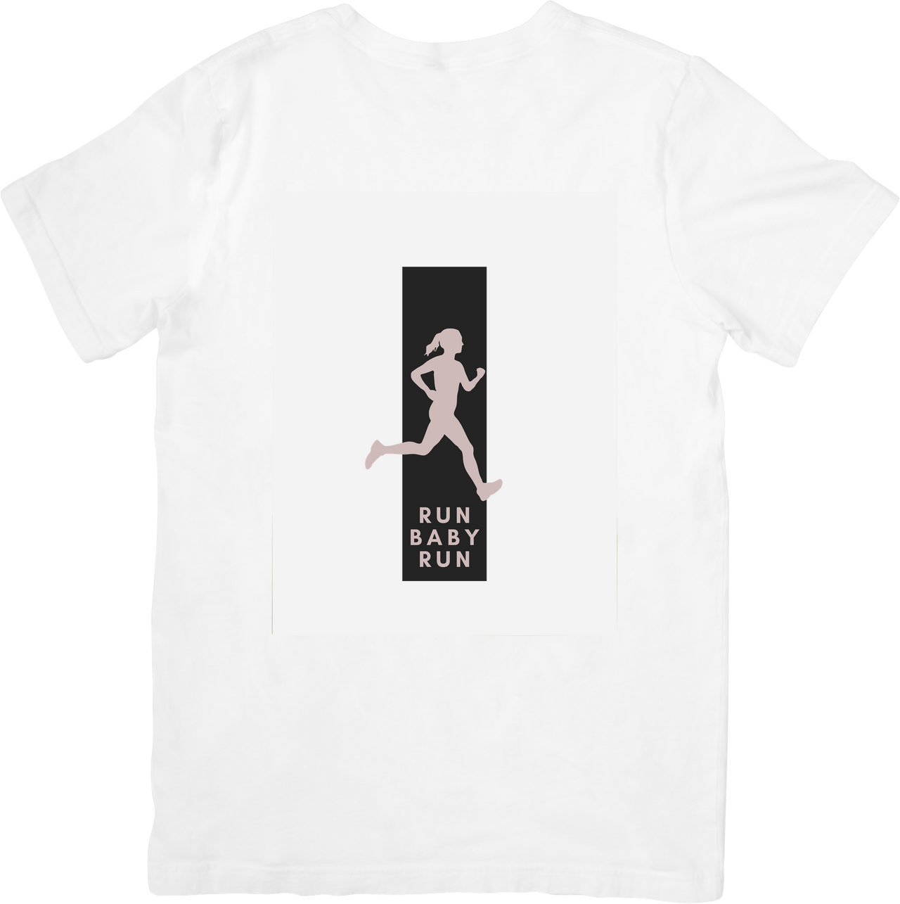 Run Baby Run Female Runner T-Shirt | Minimalist Fitness Graphic Tee | Athlete Gift