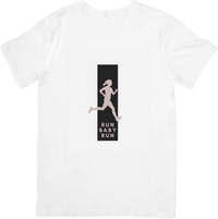 Thumbnail for Run Baby Run Female Runner T-Shirt | Minimalist Fitness Graphic Tee | Athlete Gift
