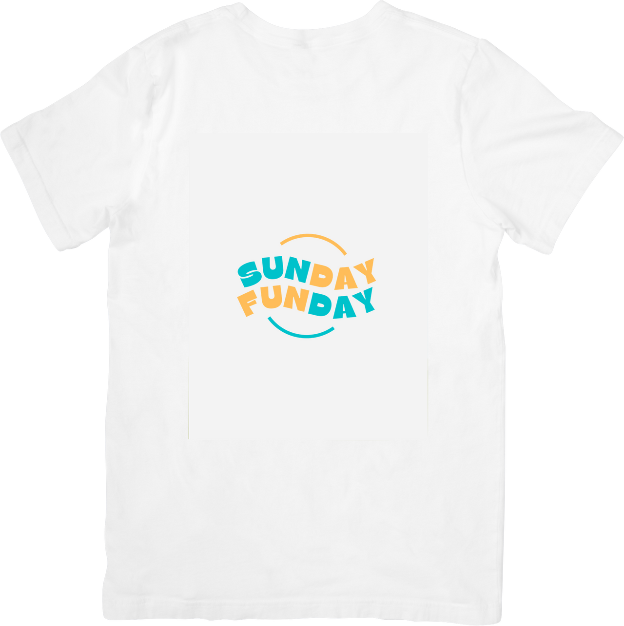 Sunday Funday Yellow Teal T-Shirt | Cute Weekend Vibes Graphic Tee | Casual Gift