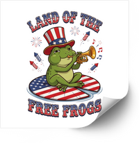 Thumbnail for Liberty Frogs Sticker | Patriotic Fourth of July Amphibian Vinyl Decal | Americana Humor