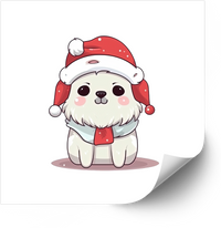 Thumbnail for Santa Dog Sticker | Kawaii Christmas Puppy Vinyl Decal | Holiday Pet Gift