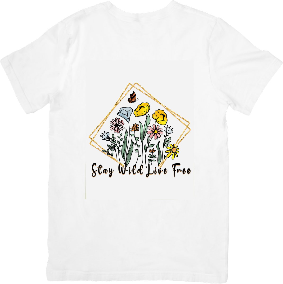 Stay Wild Live Free Wildflower T-Shirt | Boho Floral Graphic Tee | Nature Lover Gift