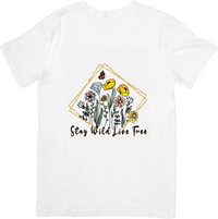 Thumbnail for Stay Wild Live Free Wildflower T-Shirt | Boho Floral Graphic Tee | Nature Lover Gift