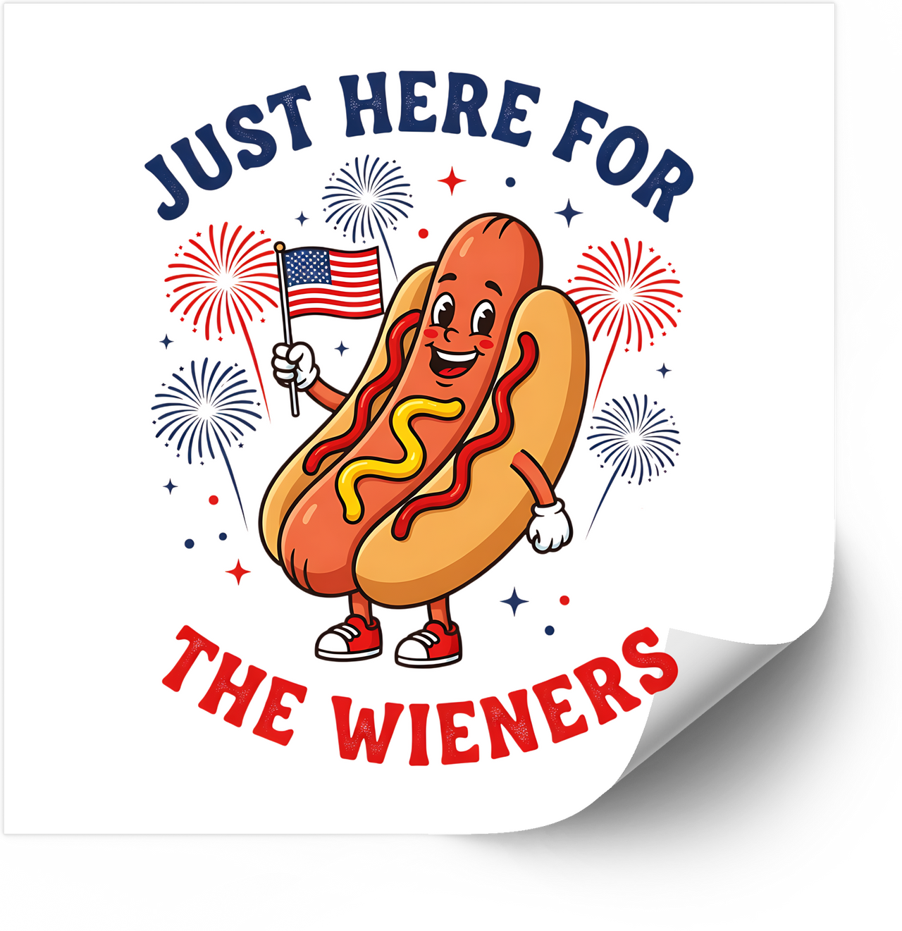 Hot Dog Enthusiast Sticker | Patriotic Fourth of July Vinyl Decal | Americana Humor