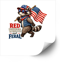 Thumbnail for Raccoon Americana Sticker | Patriotic Feral Spirit Fourth of July Vinyl Decal | Humor Gift