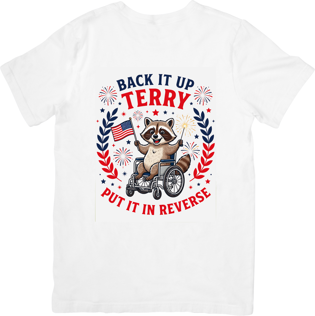 Reverse Raccoon T-Shirt | Patriotic Fourth of July Humor Graphic Tee | Americana Gift
