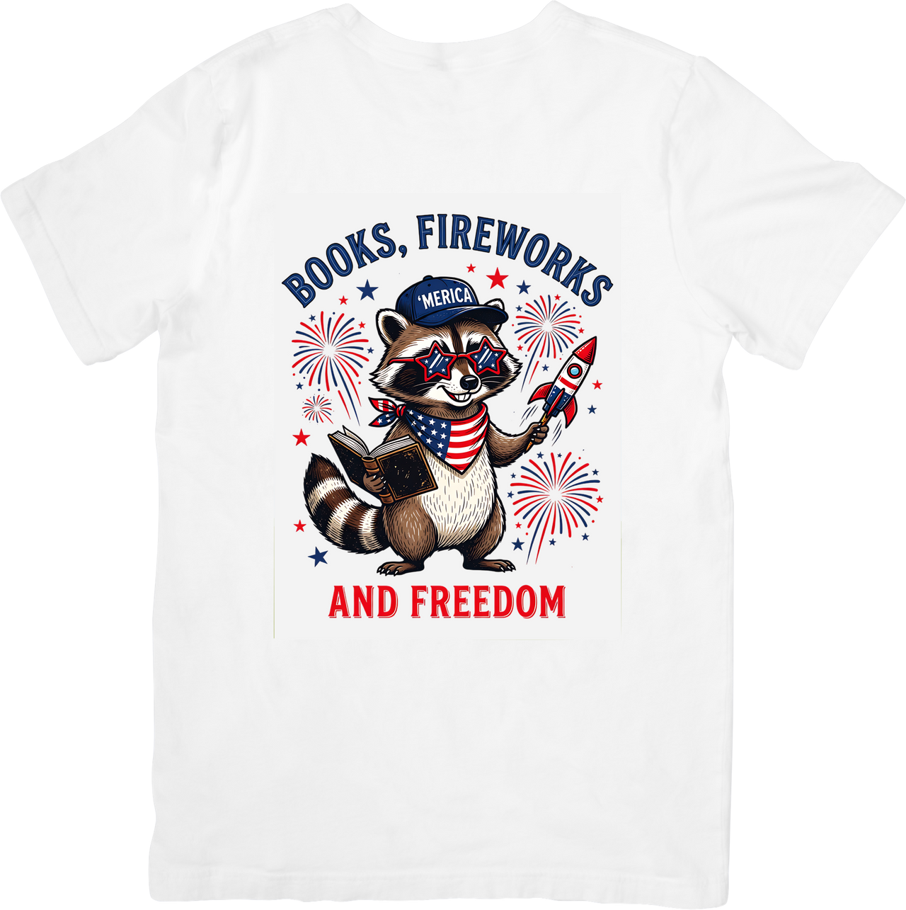 Raccoon Independence Day T-Shirt | Patriotic Fourth of July Animal Graphic Tee | Americana Gift