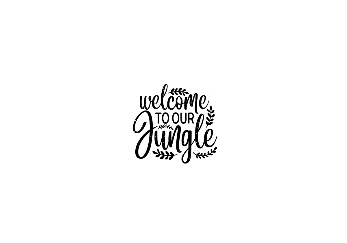 Welcome To Our Jungle Throw Pillow | Hand-Lettered Script Decorative Pillow | Funny Family Home Gift