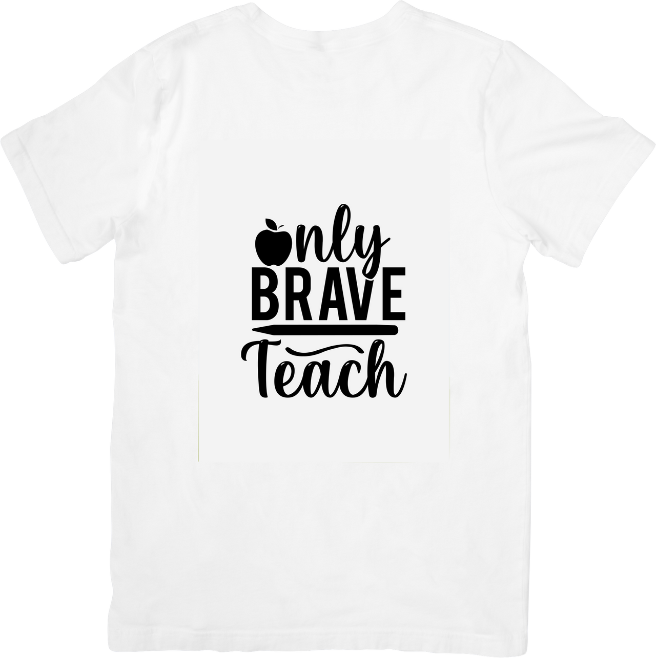 Only Brave Teach Teacher T-Shirt | Minimalist Apple Script Graphic Tee | Educator Gift