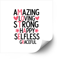 Thumbnail for Mother Acrostic Sticker | Bold Heart Mom Quote Vinyl Decal | Refined Tribute
