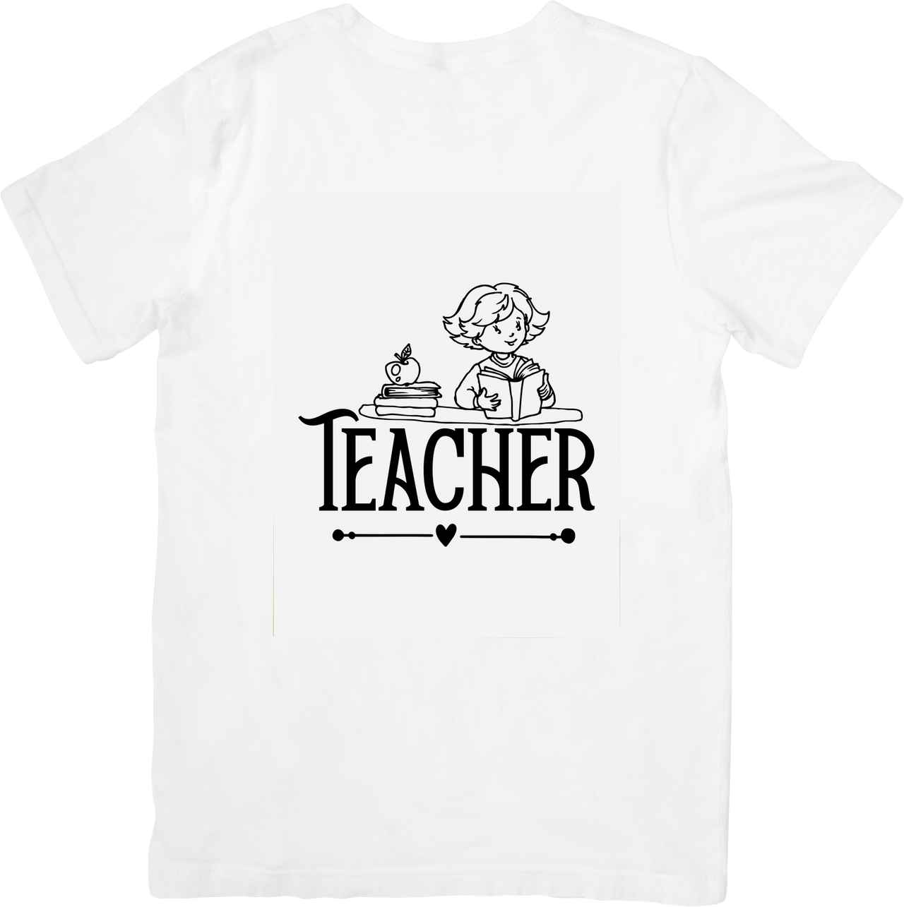 Teacher Reading Line Art T-Shirt | Cute Black Script School Graphic Tee | Teacher Gift