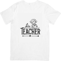 Thumbnail for Teacher Reading Line Art T-Shirt | Cute Black Script School Graphic Tee | Teacher Gift