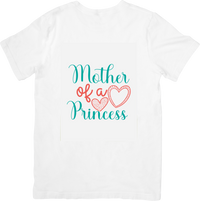 Thumbnail for Mother of a Princess T-Shirt | Teal Coral Hearts Graphic Tee | Girl Mom Gift