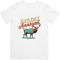 Thumbnail for Antlerly Annoyed Elk T-Shirt | Funny Vintage Deer Pun Graphic Tee | Hunting Gift