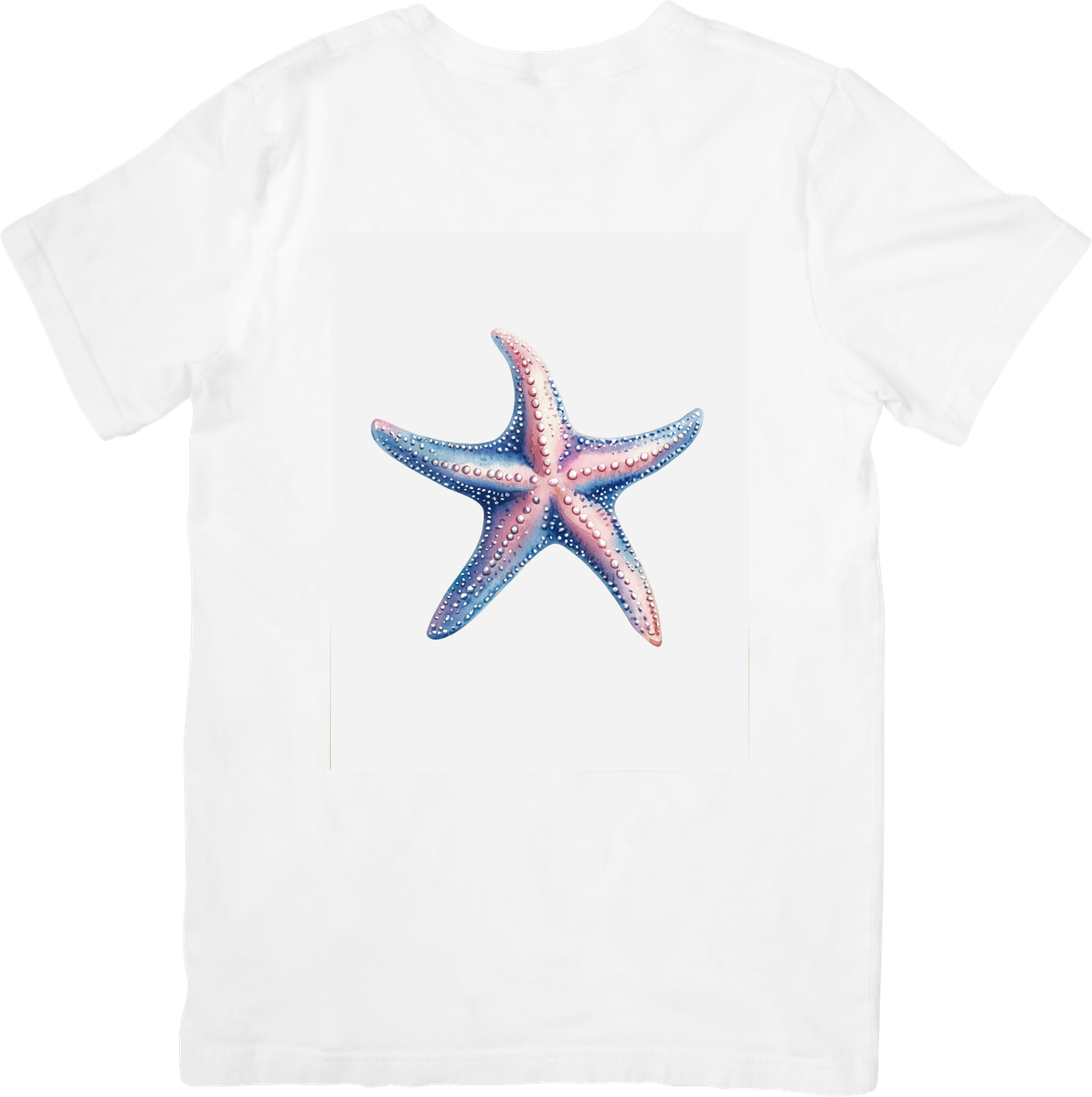 Watercolor Starfish T-Shirt | Pink Blue Sea Star Graphic Tee | Beach Ocean Gift