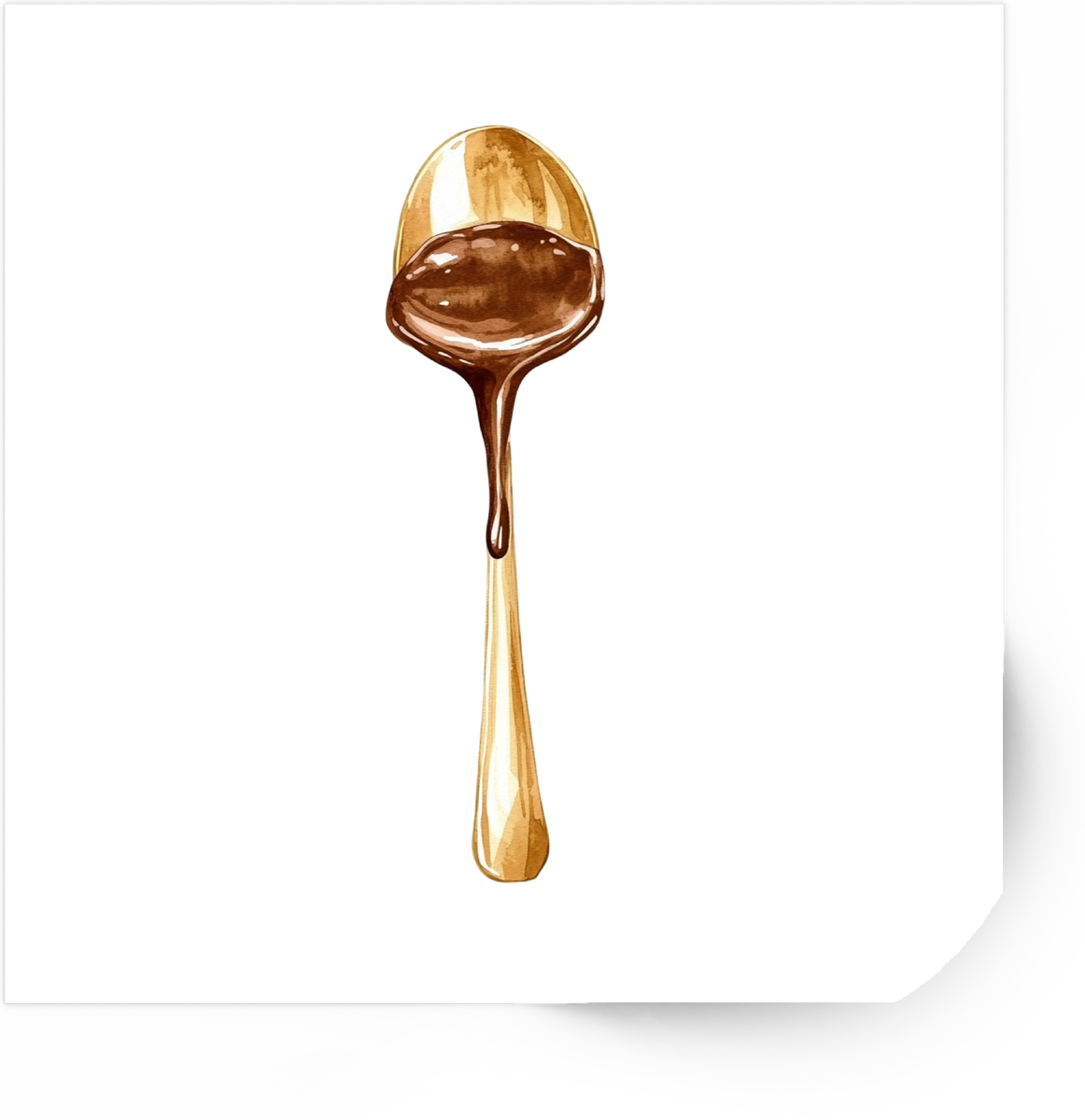 Chocolate Dripping Spoon Sticker | Watercolor Dessert Vinyl Decal | Foodie Sweet Tooth Gift