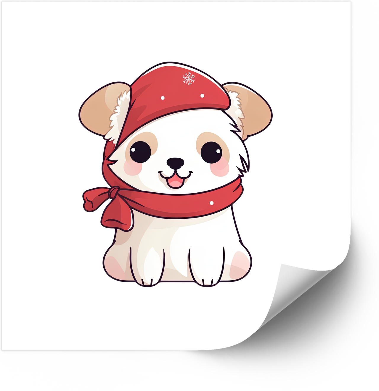 Holiday Puppy Sticker | Kawaii Christmas Dog Vinyl Decal | Festive Pet Lover Gift