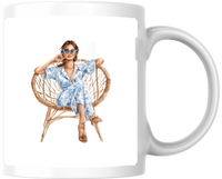 Thumbnail for Chic Summer Lady Mug | Watercolor Fashion Boho Coffee Mug | Stylish Her Gift